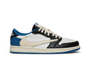 Nike Air Jordan 1 Retro Low Fragment Design x Travis Scott Couro Branco Preto Azul