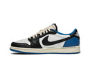 Nike Air Jordan 1 Retro Low Fragment Design x Travis Scott Couro Branco Preto Azul